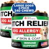 2 Pack Dog Allergy Chews Itch Relief for Dogs Anti Itch for Dogs Allergy Support Immune Health Supplement 240 Treats