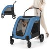 4 Wheels Extra Large Dog Stroller Foldable Pet Stroller with Dual Entry